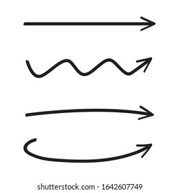 hand drawn arrows line vector set