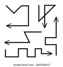 hand drawn arrows line vector set