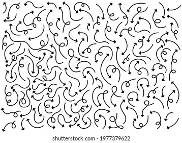 Hand drawn arrows lines in different directions