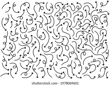Hand drawn arrows lines in different directions