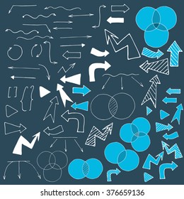 Hand drawn arrows made in vector. Use for business design element.