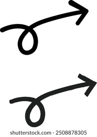 handgezeichnete Pfeile auf weißem Hintergrund, einzelne Vektorgrafik 
