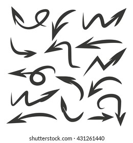 hand drawn arrows on white background