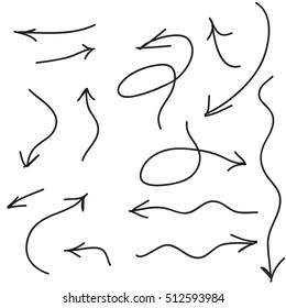 hand drawn arrows on white background,eps10