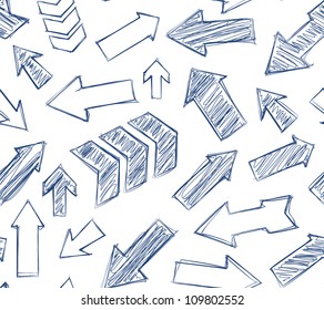 hand drawn arrows seamless background.