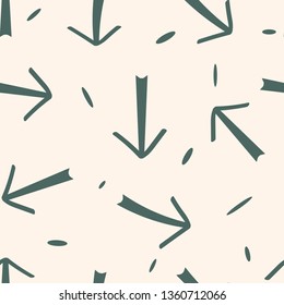 Hand drawn arrows seamless pattern on white background. Creative abstract background. Vector illustration. eps 10