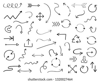hand drawn arrows set