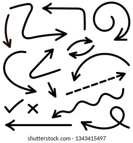hand drawn arrows set