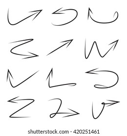 hand drawn arrows set
