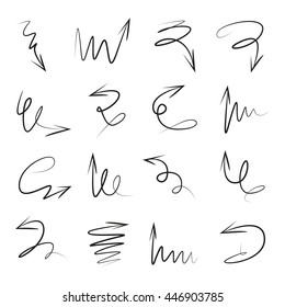 hand drawn arrows set