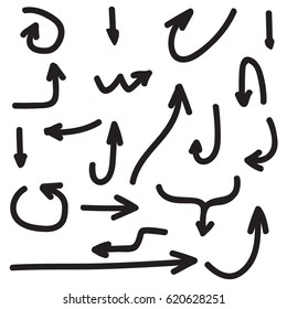 Hand drawn arrows set