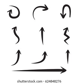 Hand drawn arrows set