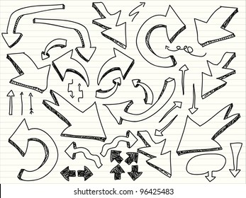 a hand drawn arrows set