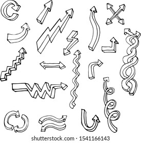 hand drawn arrows set 3