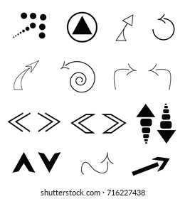 hand drawn arrows - set of black arrows vector in different shapes