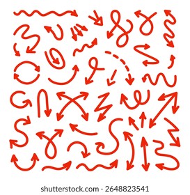Hand drawn arrows set for business plan, presentation and education. Vector illustration