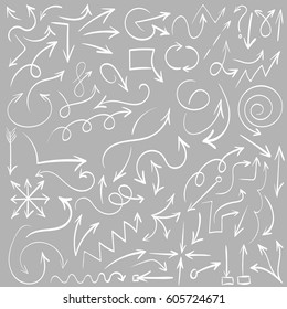 Hand drawn arrows set, doodle style