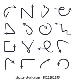 Hand drawn arrows set. EPS 10