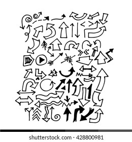 hand drawn arrows set Illustration