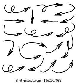 hand drawn arrows set isolated on a white background - Vector