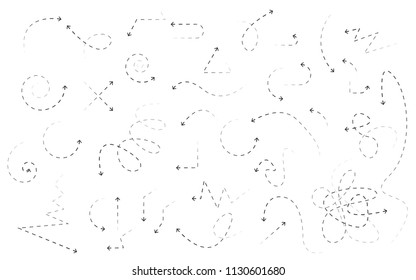 Hand drawn arrows set on a white background. Vector art