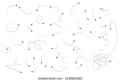 Hand drawn arrows set on a white background. Vector art