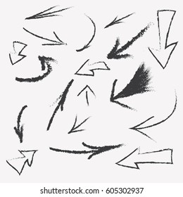 Hand drawn arrows set on a white background" title="Hand drawn arrows set on a white background