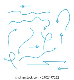 Arcos dibujados a mano. Esbozar el vector de las flechas de dibujo a mano