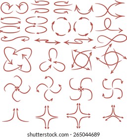 hand drawn arrows set, sketched style, arrows vector