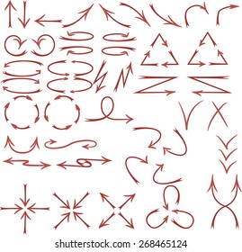 hand drawn arrows set, sketched style, arrows vector