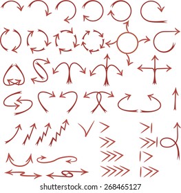 hand drawn arrows set, sketched style, arrows vector