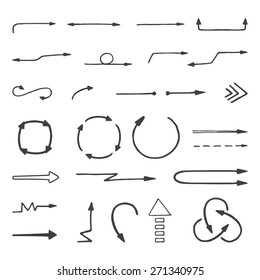 Hand drawn arrows set, sketched style
