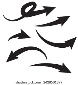  Hand drawn arrows set. Vector doodle icon