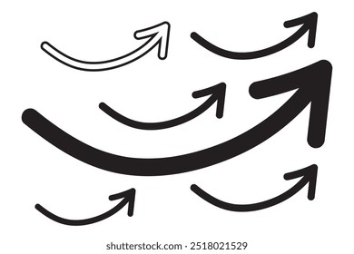Hand drawn arrows set. Vector doodle icon