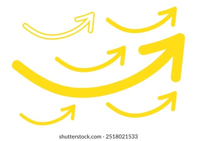 Hand drawn arrows set. Vector doodle icon