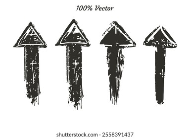 Hand drawn arrows set. Vector doodle icon. vector template