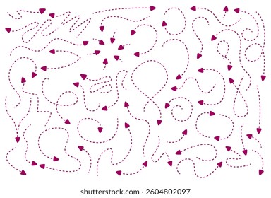 Hand drawn arrows and sketch doodle style curved arrows collection flat vector illustration.