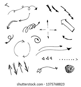 Hand drawn arrows. Sketches for design