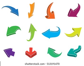 Hand drawn arrows.Set of sketchy arrows.