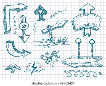 Hand drawn arrows Vector