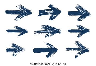 Hand drawn arrows vector big set, natural brush stroke and doodle created cursors collection, ink sketch style arrow graphic design elements.