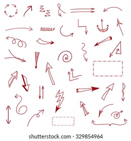 Hand drawn arrows in vector. Easy editable arrows set for your design