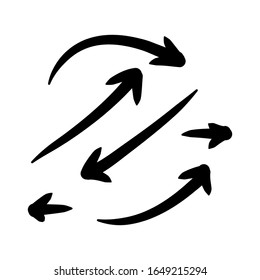 Hand drawn arrows in vector form. A collection of arrows in vector form for a complete presentation or website that shows something. A collection of arrows consists of a number of arrows.