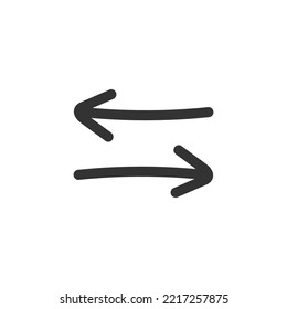 Hand drawn arrows vector icon. Hand drawn arrow flat sign design. Linear arrow symbol pictogram