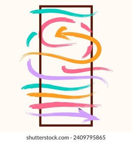 Hand drawn arrows. Vector illustration of a set of colorful arrows.