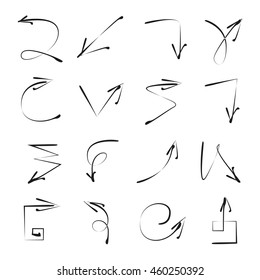 hand drawn arrows, vector illustration