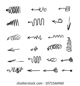 hand drawn arrows. Vector isolatedelements