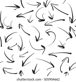 Hand drawn arrows . Vector seamless pattern