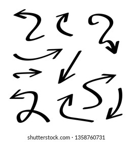 hand drawn arrows vector set