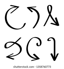 hand drawn arrows vector set